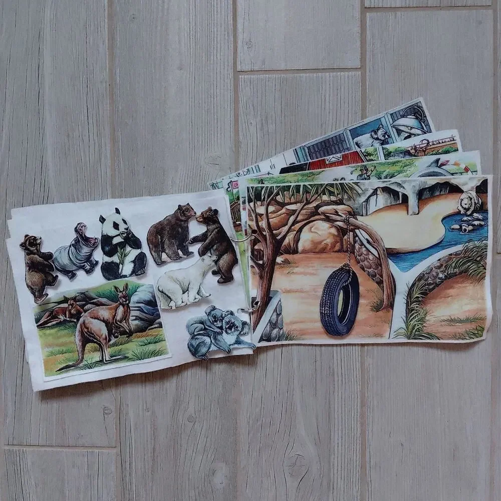 Fold-Out Felt Fabric Book - A Visit To The Zoo